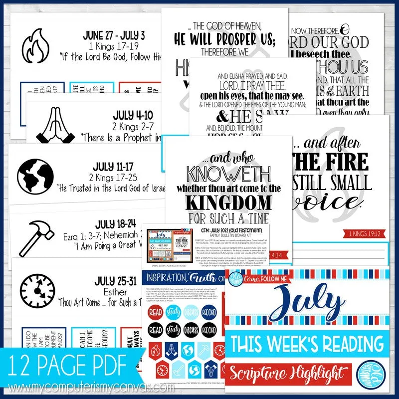 2022 CFM Old Testament Family Bulletin Board Kit {JULY} PRINTABLE