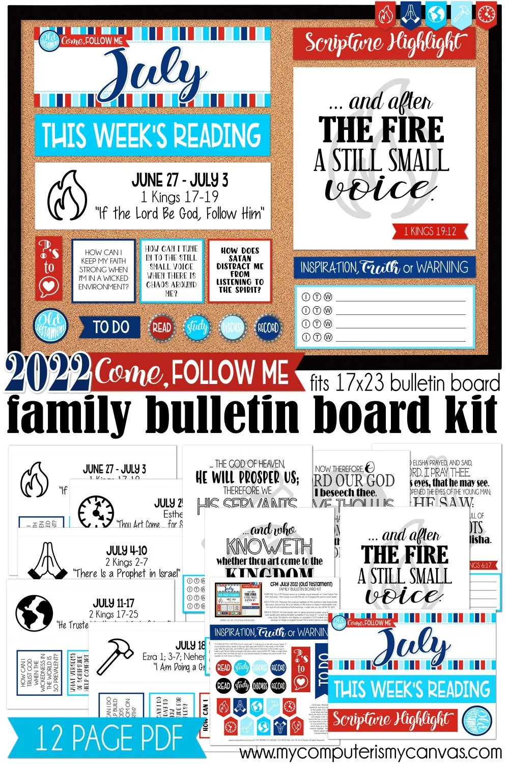 2022 CFM Old Testament Family Bulletin Board Kit {JULY} PRINTABLE