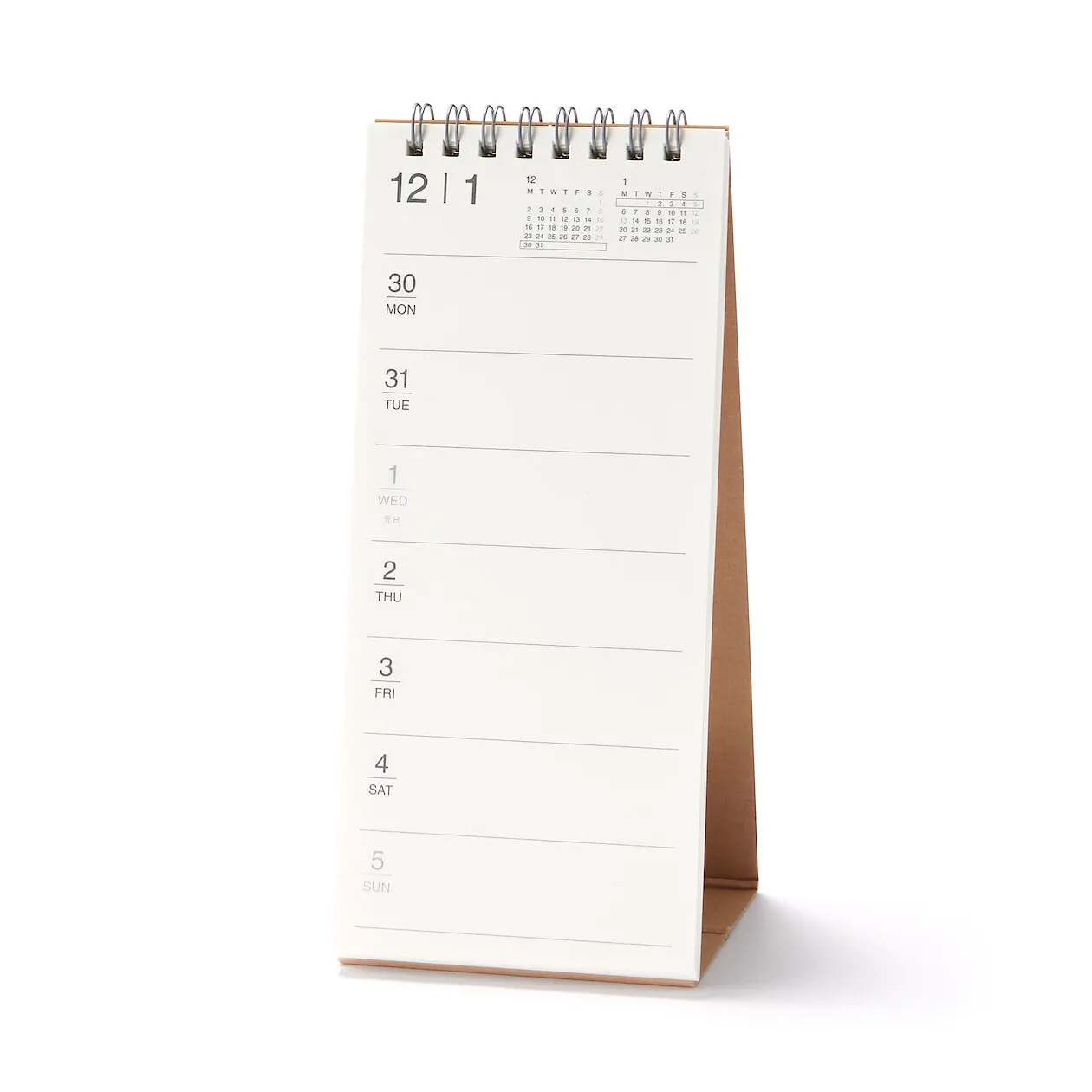 2025 Weekly Flip Desktop Calendar (Mon to Sun) - Vertical