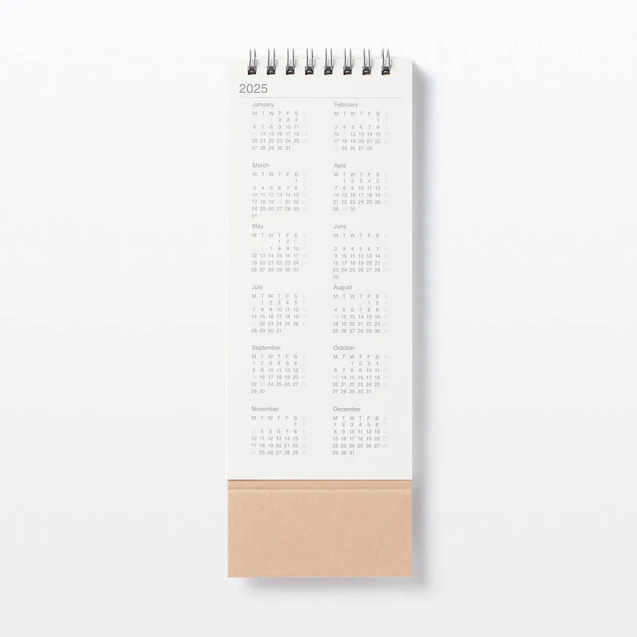 2025 Weekly Flip Desktop Calendar (Mon to Sun) - Vertical