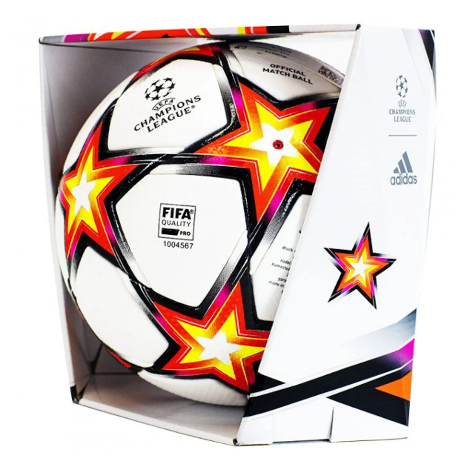 Adidas UCL Pro Pyrostorm Football White (Soccer Ball) Size 5 by Adidas