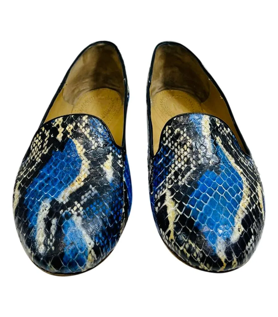 Aquazurra Python Skin Flat Shoes. Size 37