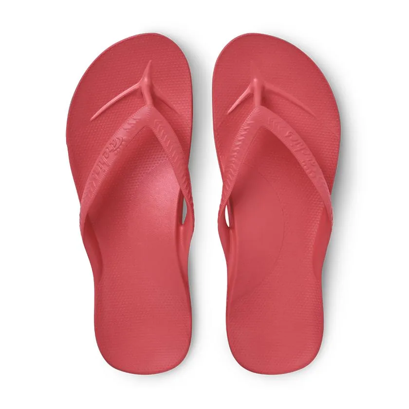 Archies Arch Support Flip Flops in Coral