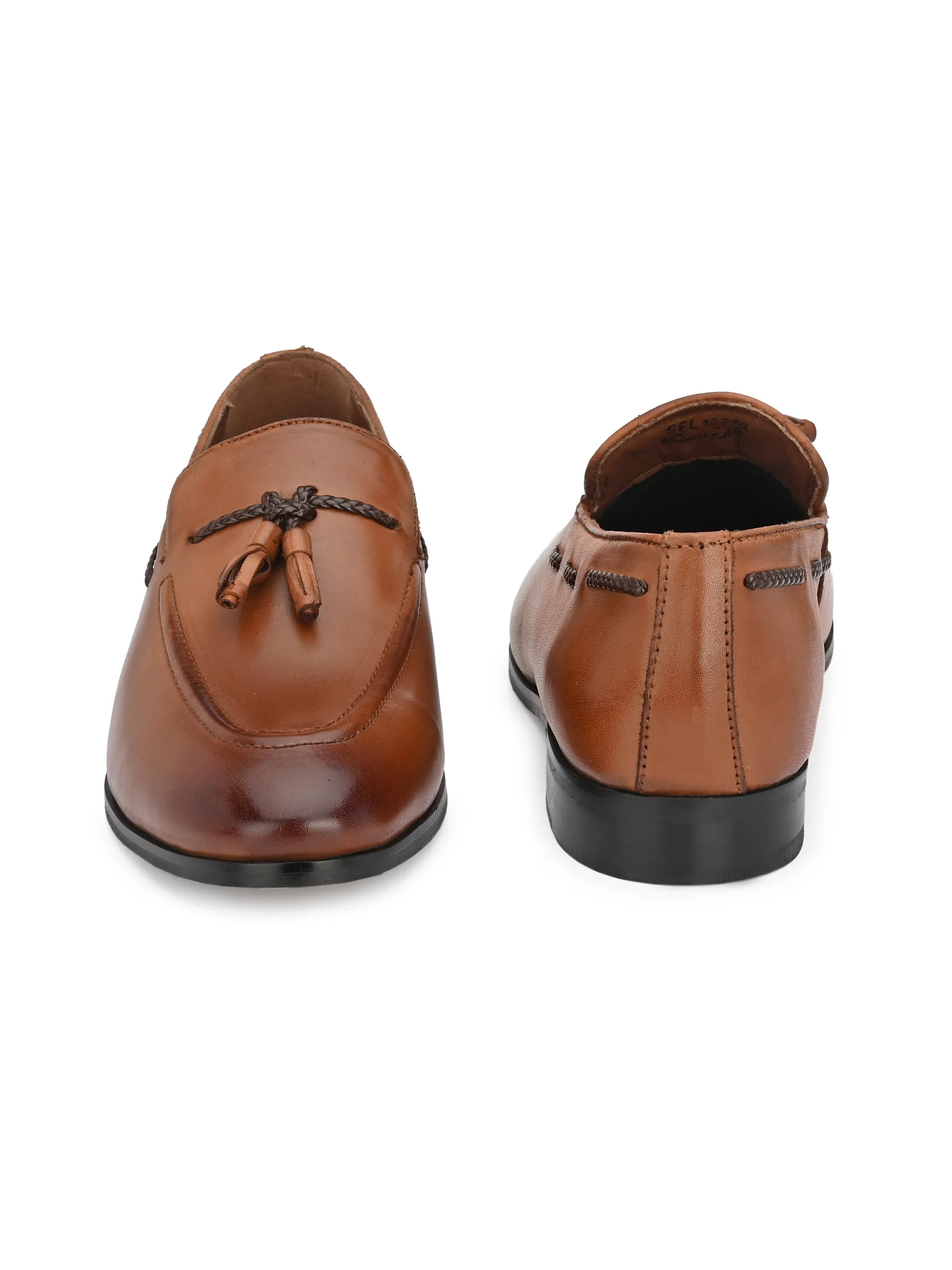 Baizen Tan Tassel Loafers