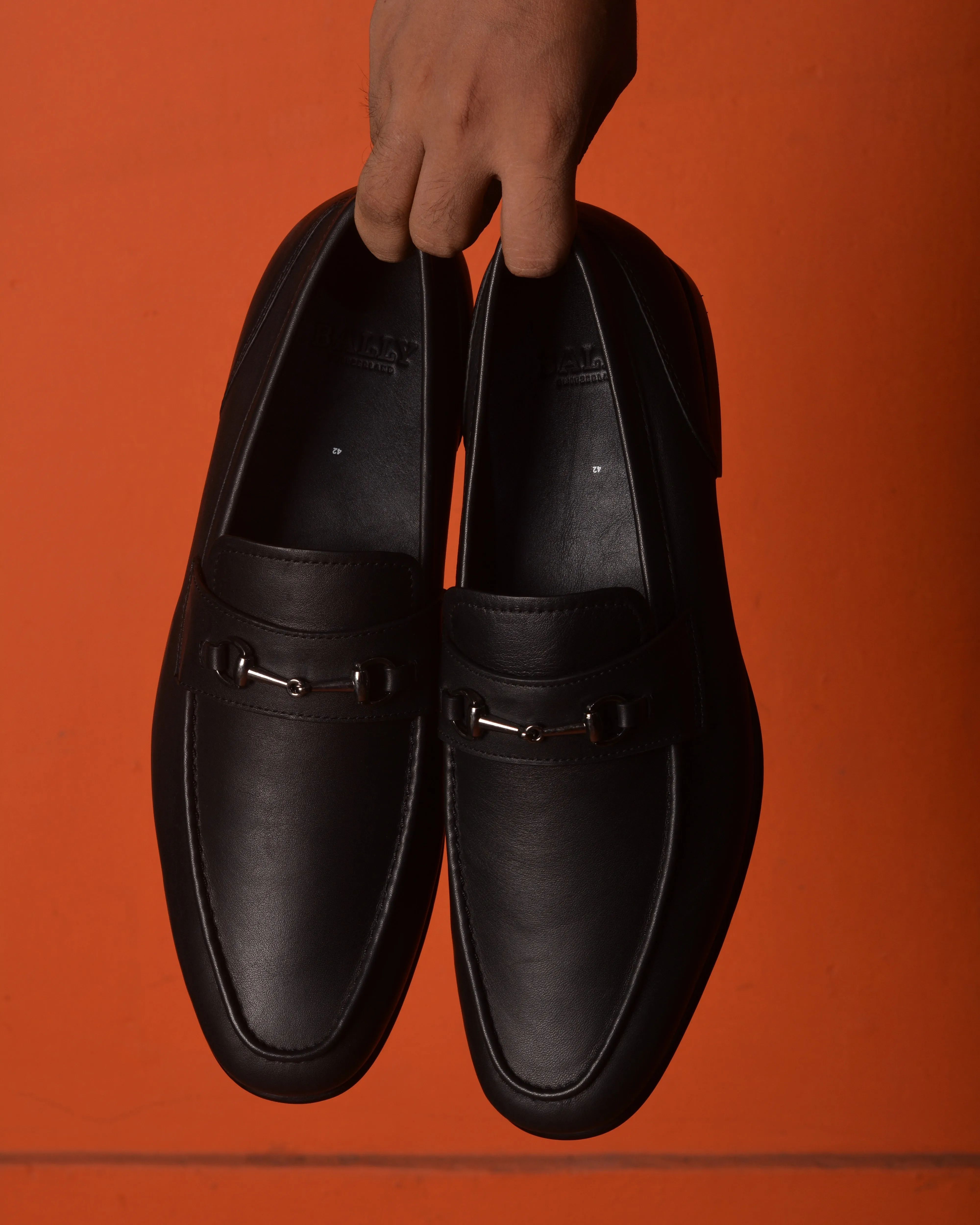 BALLY Leather Loafers In Black