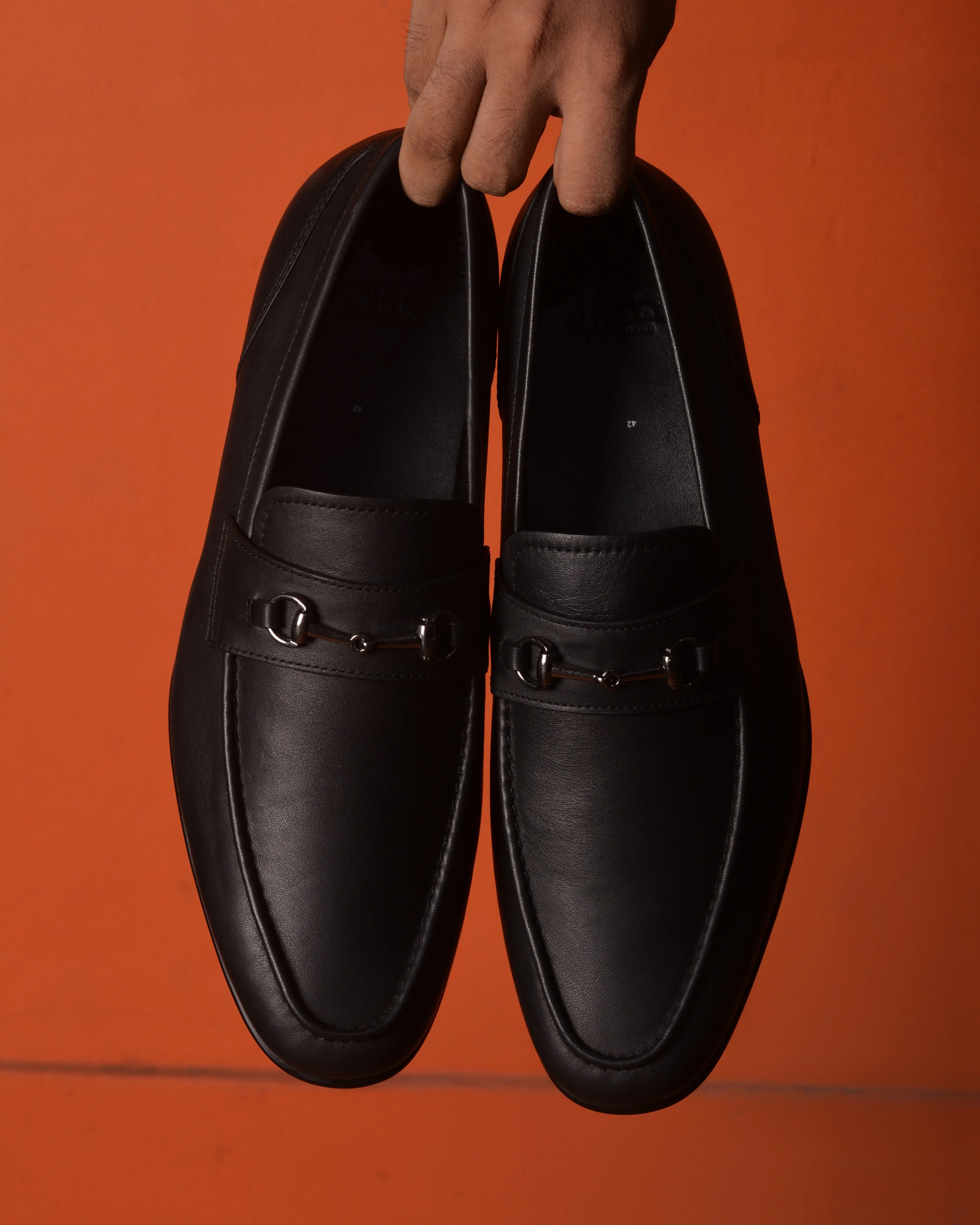 BALLY Leather Loafers In Black