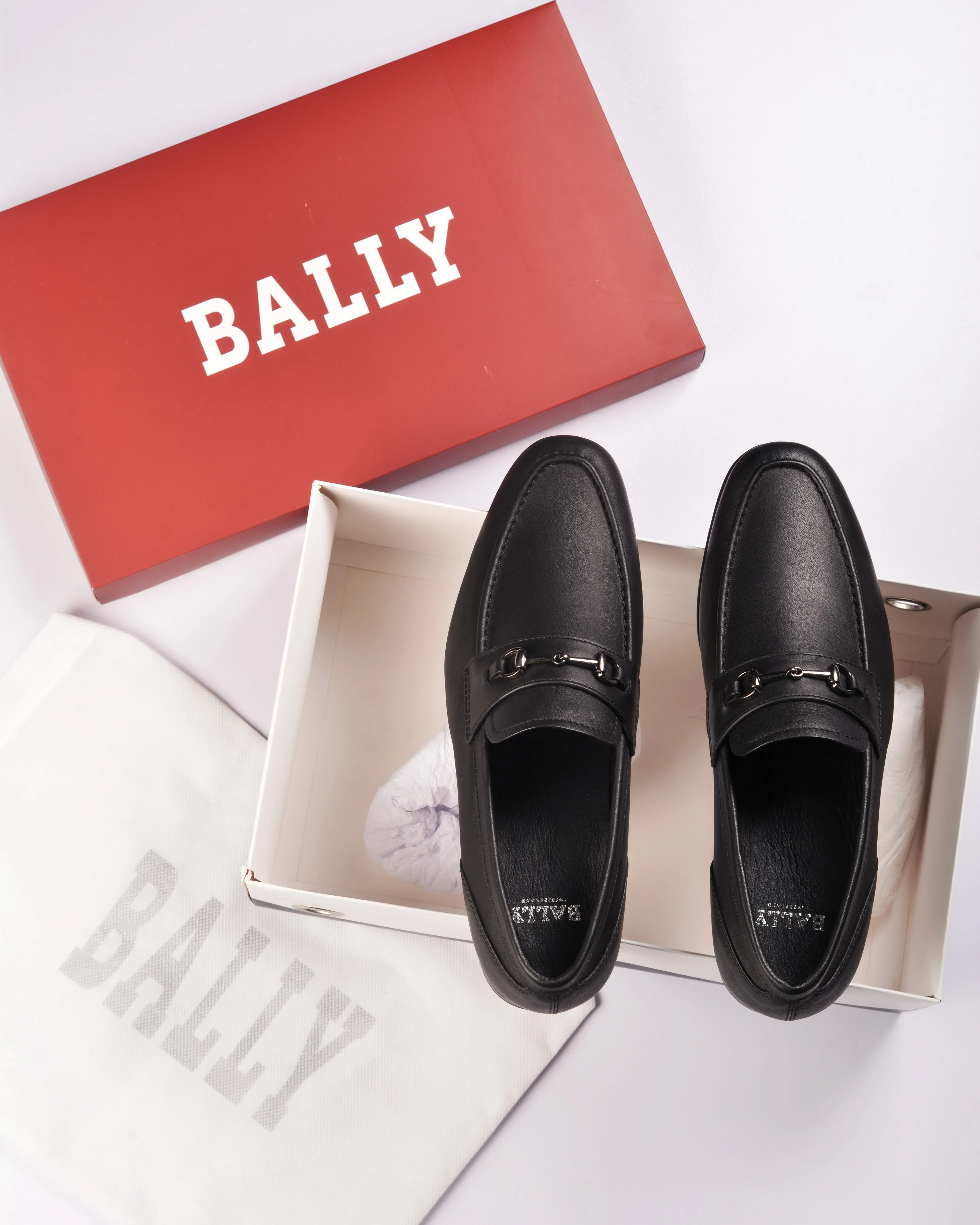 BALLY Leather Loafers In Black