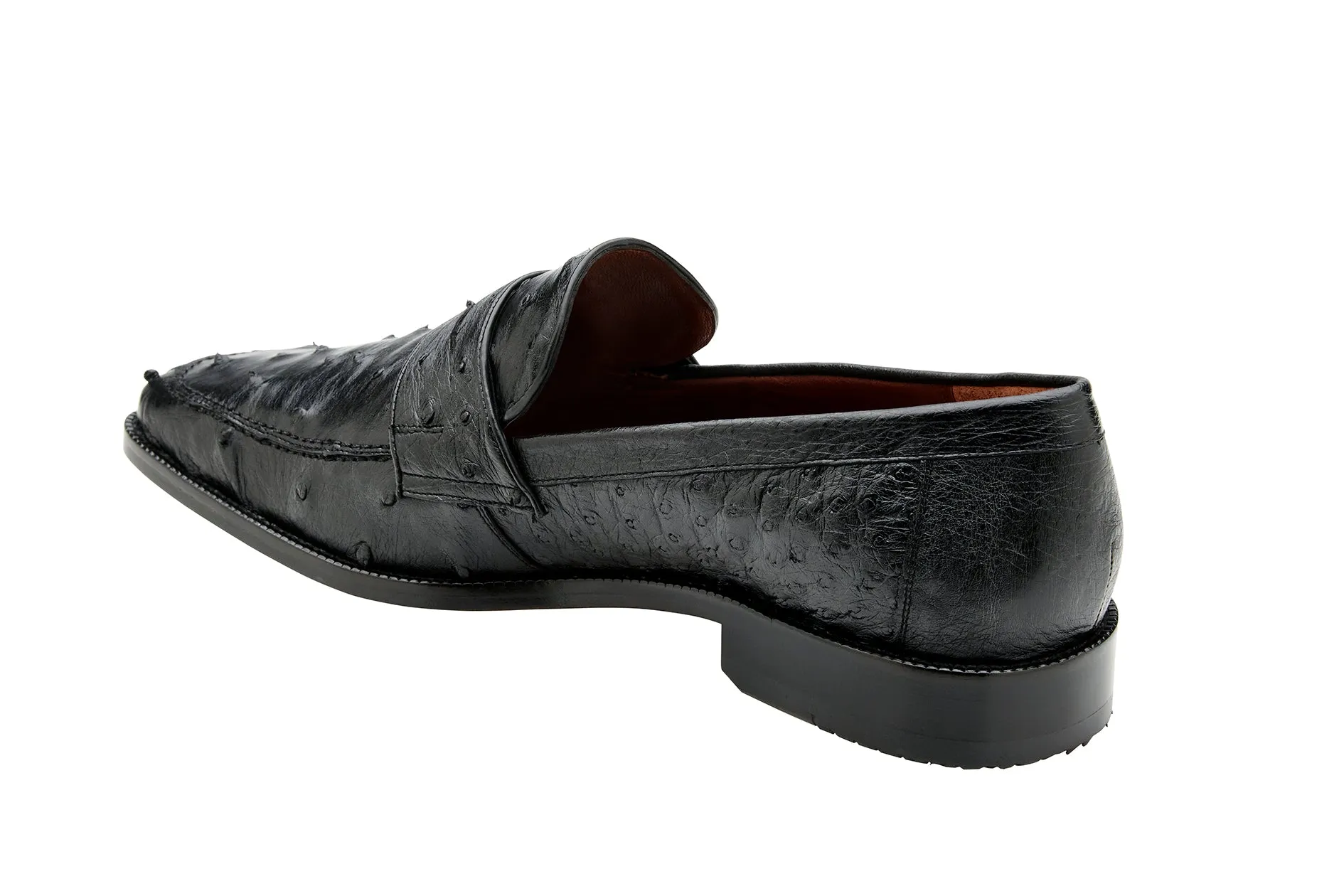 BELVEDERE ESPADA Genuine Ostrich Dress Shoe - Black 02440