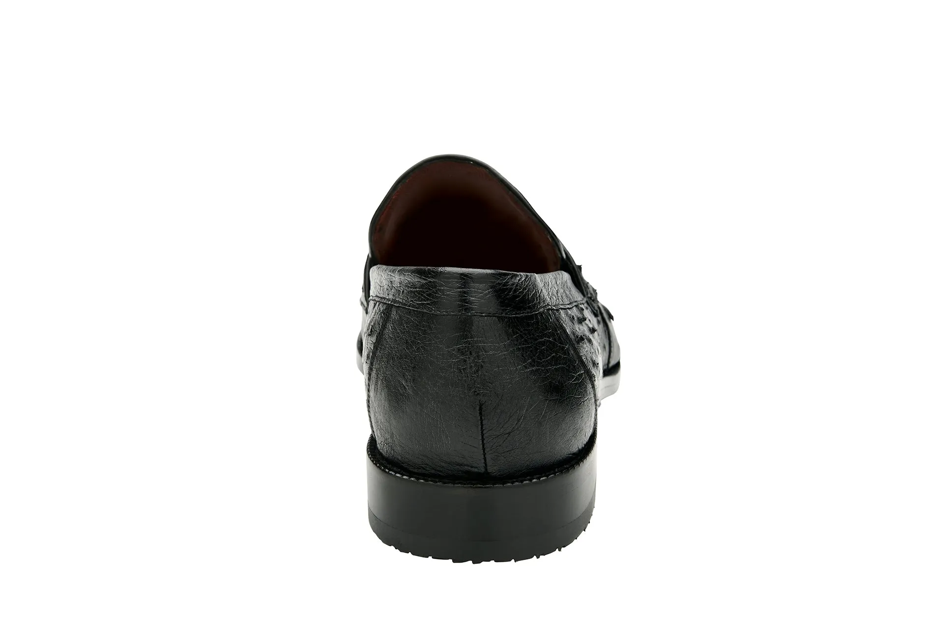 BELVEDERE ESPADA Genuine Ostrich Dress Shoe - Black 02440