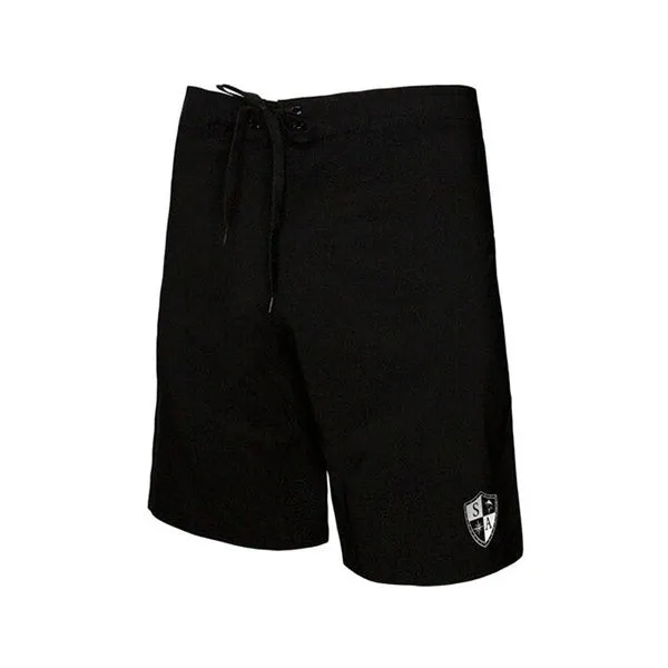 Board Shorts | Solid Black | Silver SA Shield