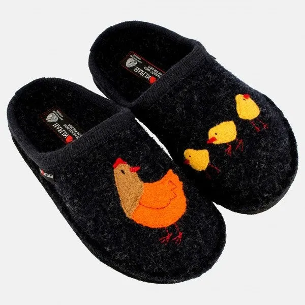 Boiled Wool Slipper "Gallina" in Captain's Blue