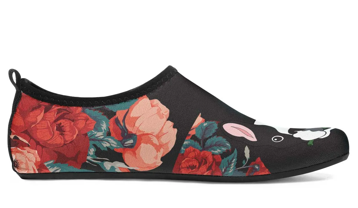 Boston Terrier Rose Aqua Barefoot Shoes