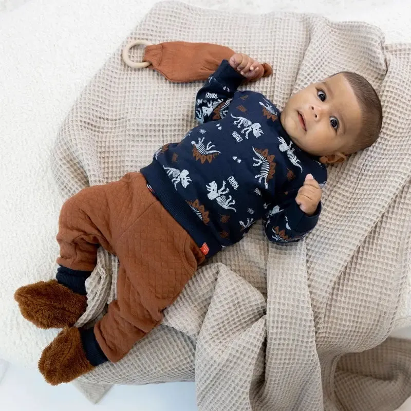 Boys Baby Set Sweater and Pants Dark Blue Dino | Dirkje