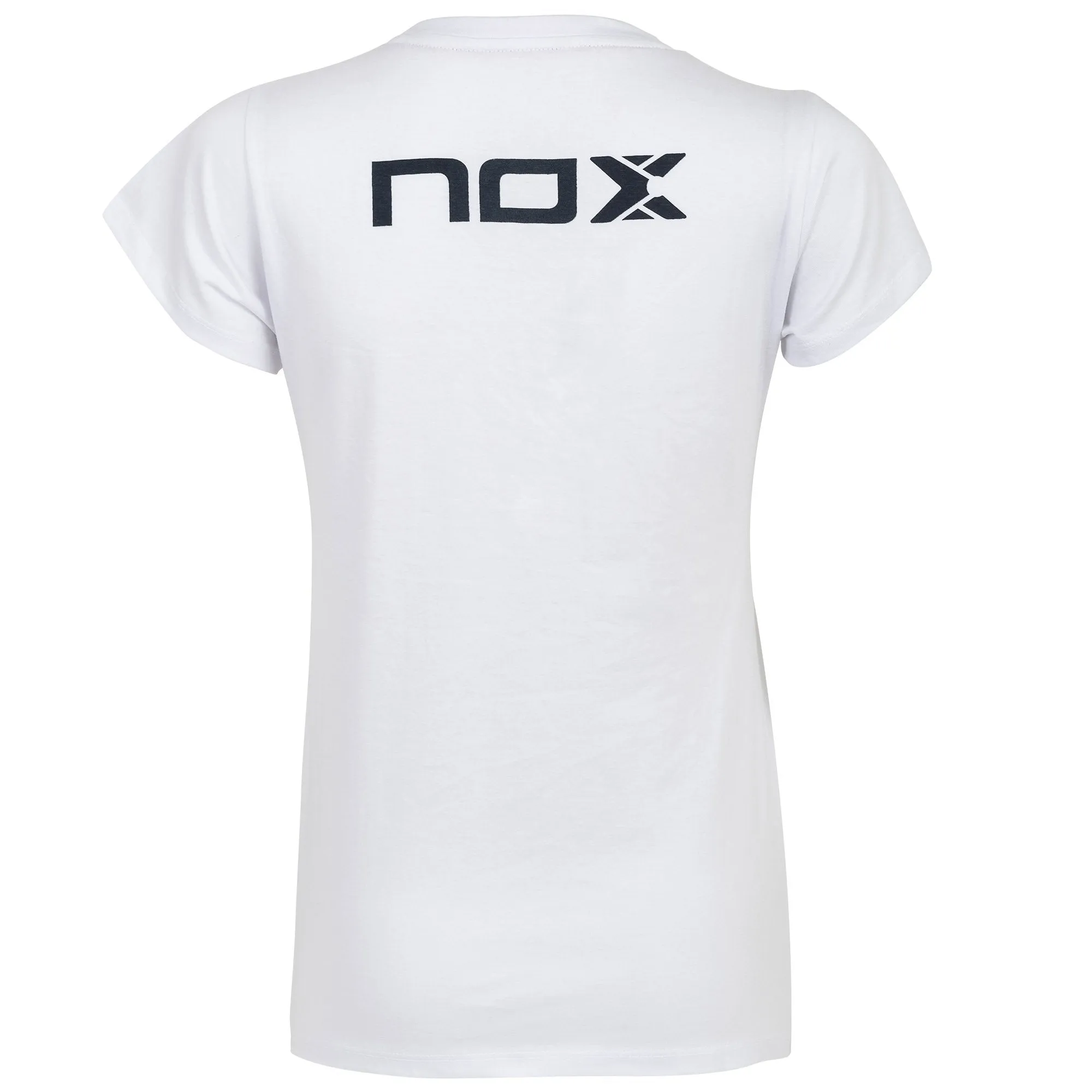 CAMISETA CASUAL NOX BLANCA LETRAS AZULES