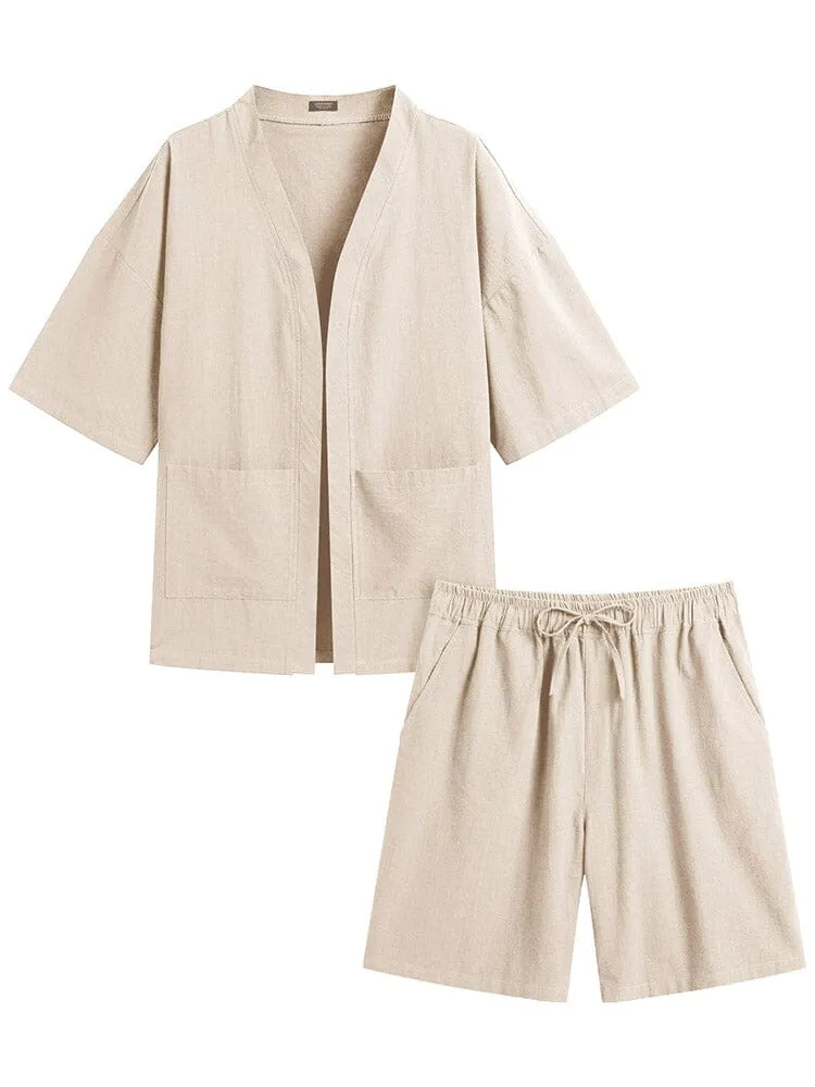 Casual Cotton Linen Kimono Sets (US Only)