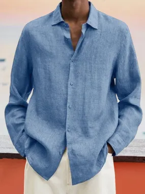 Casual Linen Style Button Long Sleeves shirt