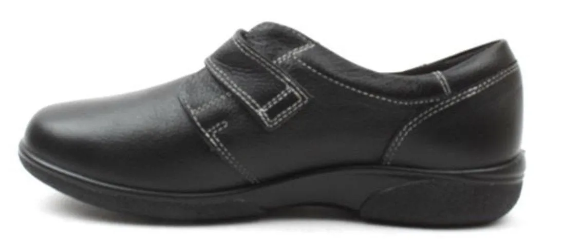 Easy B Healey Ladies Black Velcro EE Shoe