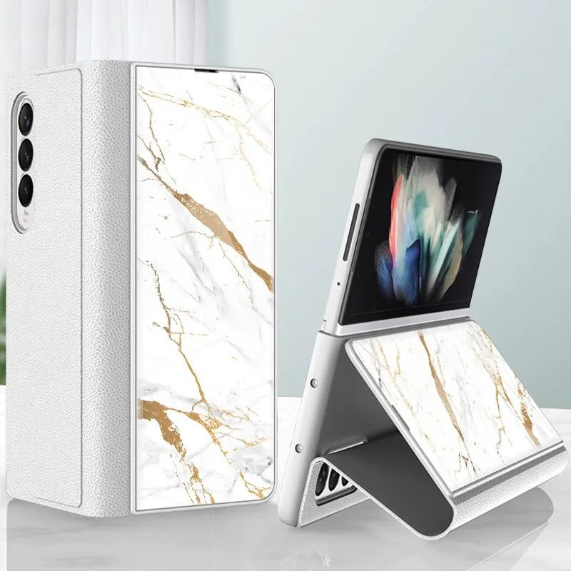 Galaxy Z Flip Series Marble Texture Glass Case