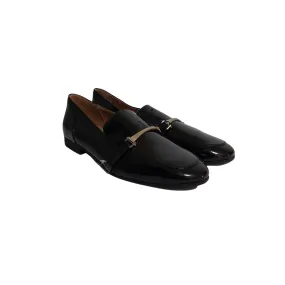 George Black Patent Leatherette Loafers | Brand New |