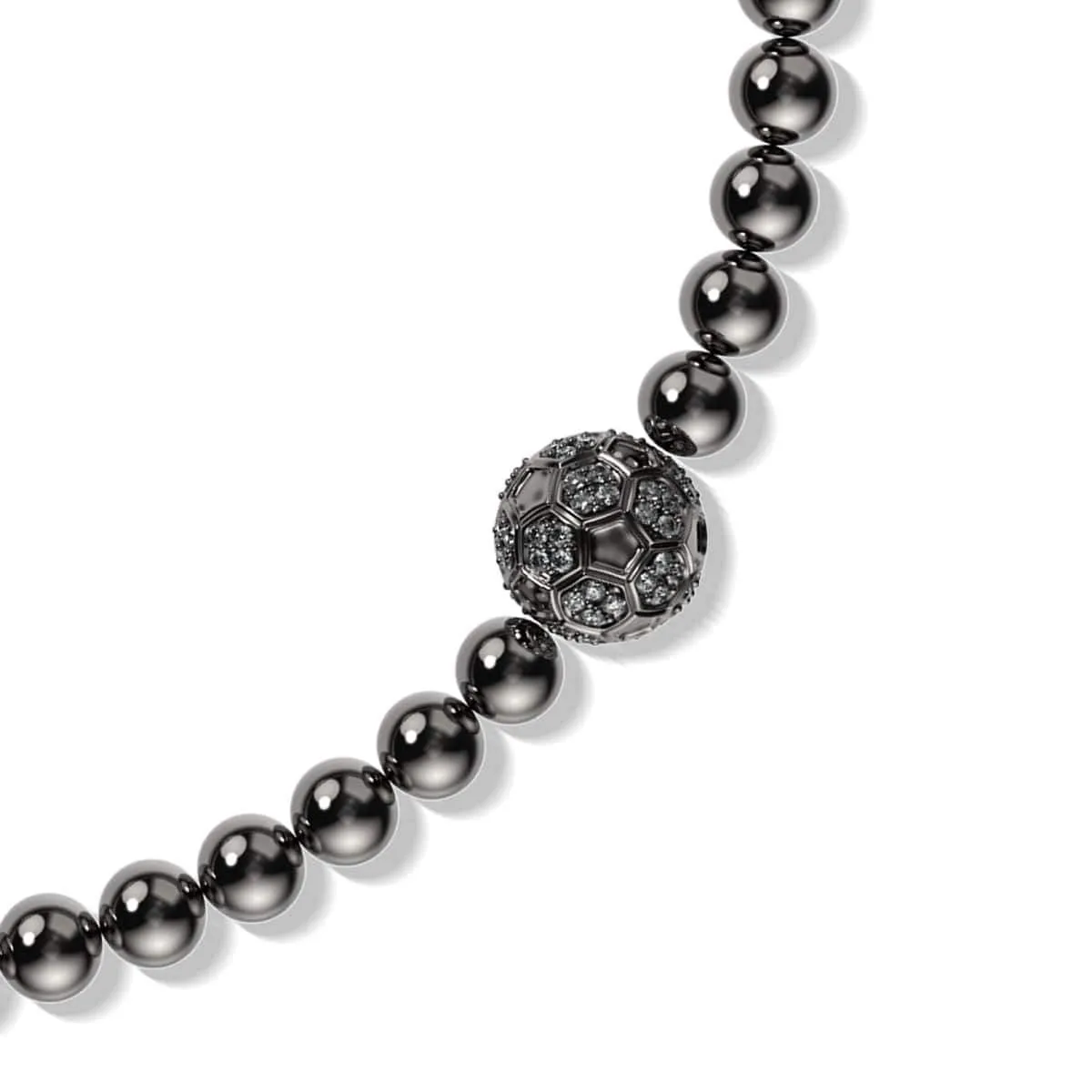 Goal | Gunmetal | Crystal Soccer Ball Charm Bracelet