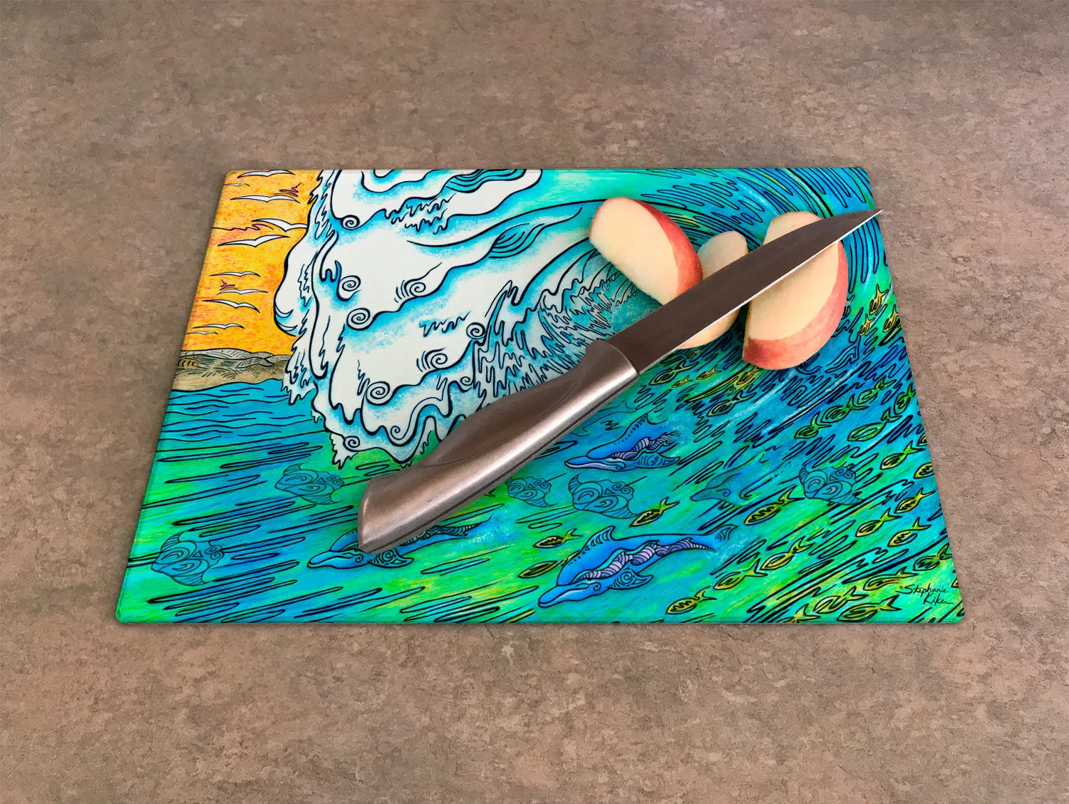 Green Wave Cutting Board