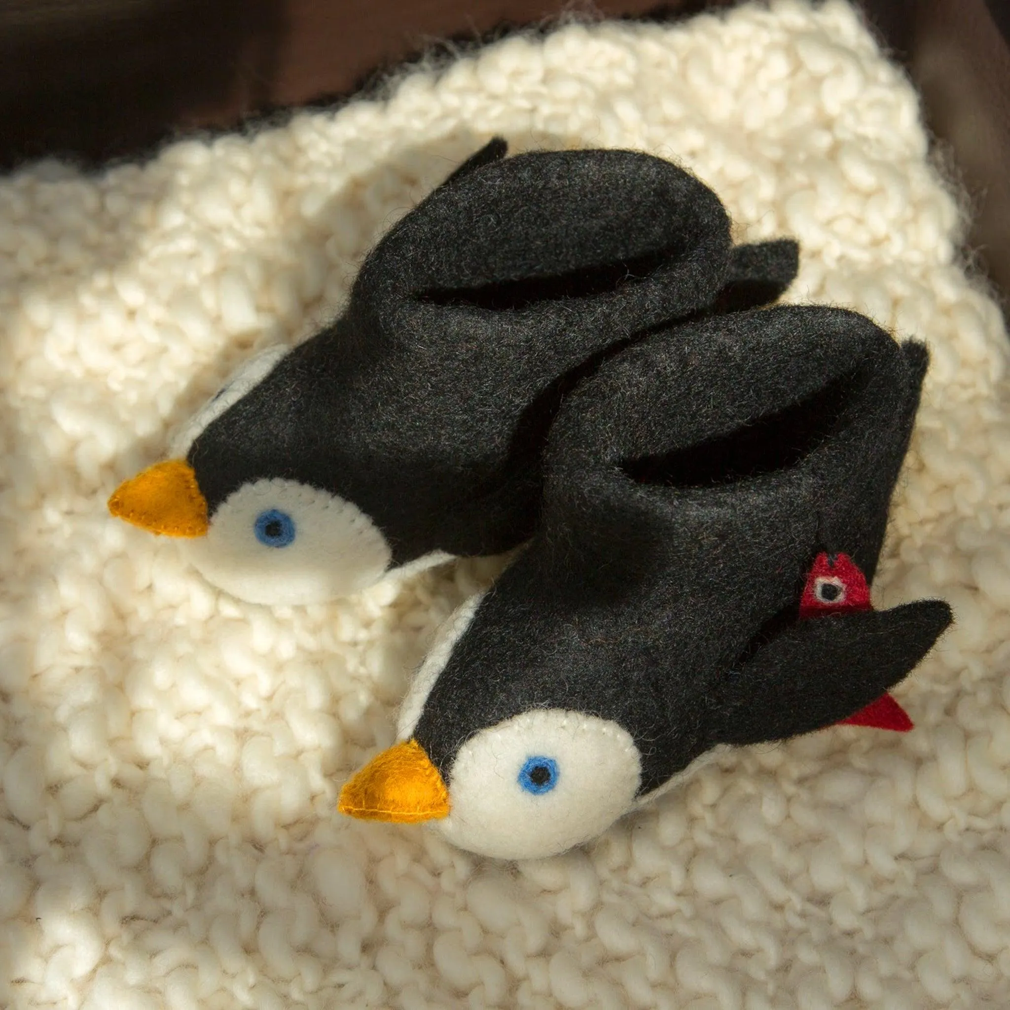 Hand Sewn Children's Penguin Slippers