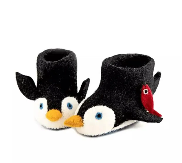 Hand Sewn Children's Penguin Slippers