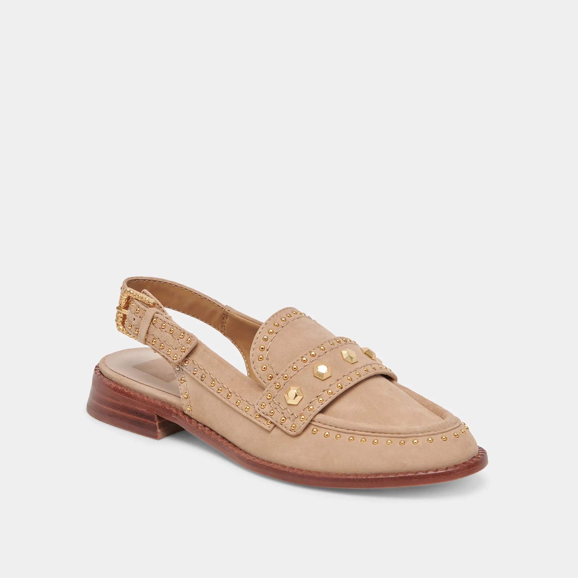 HARDI STUD LOAFERS CAMEL SUEDE