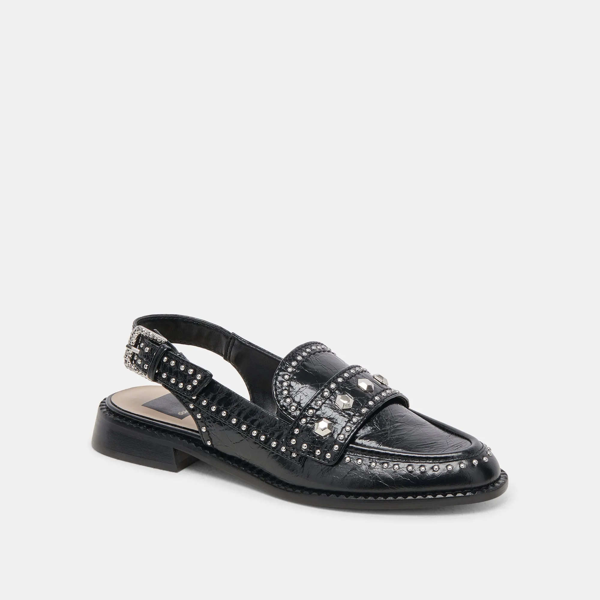 HARDI STUD LOAFERS MIDNIGHT CRINKLE PATENT