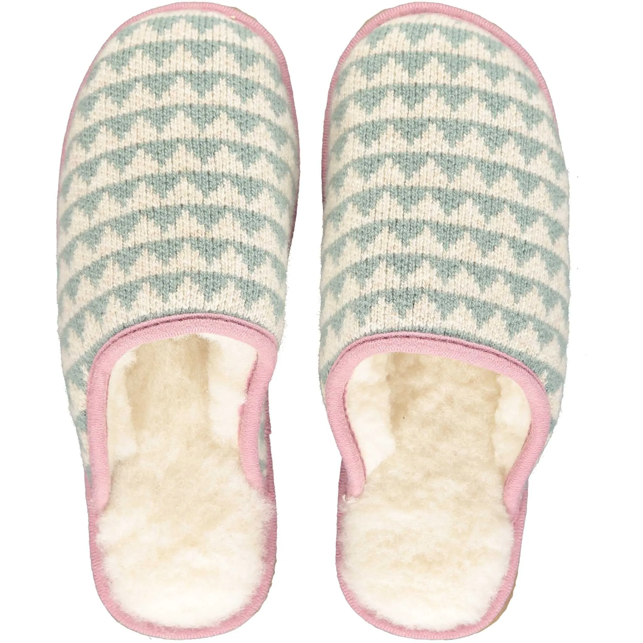 Jade Triangle Lambswool & Sheepskin Slippers - LARGE ONLY