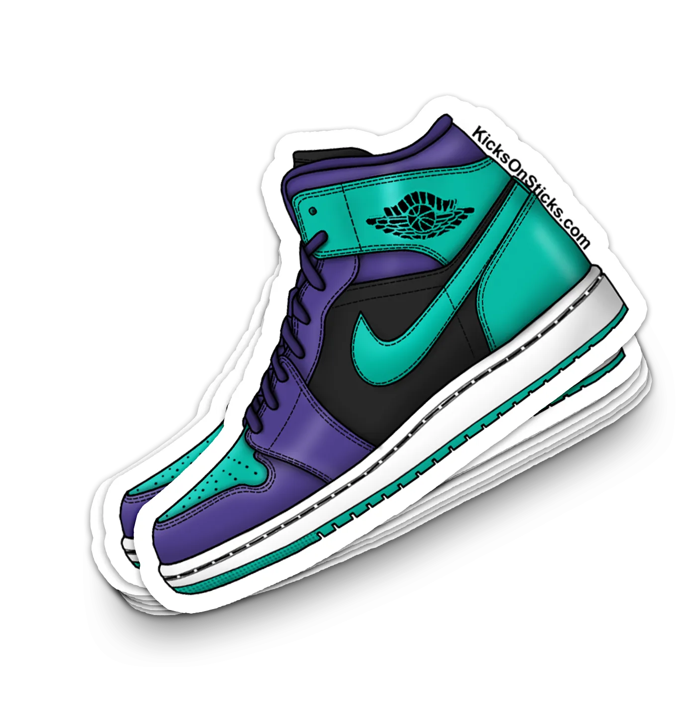 Jordan 1 Mid "Black Grape" Sneaker Sticker