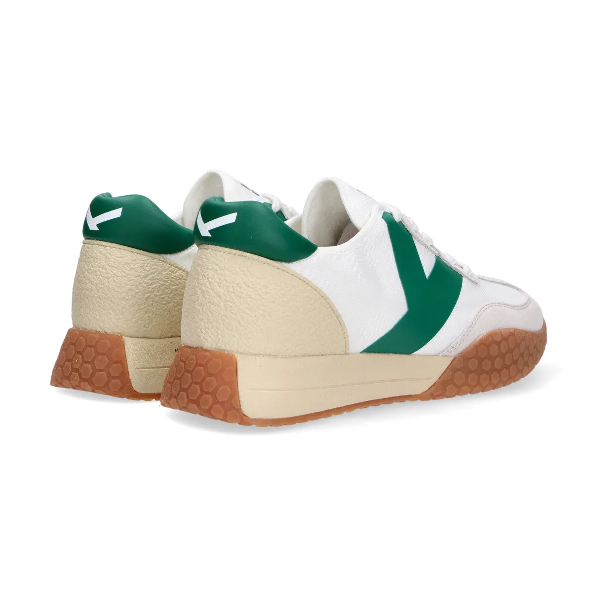 Keh-noo sneaker camoscio nylon bianco verde