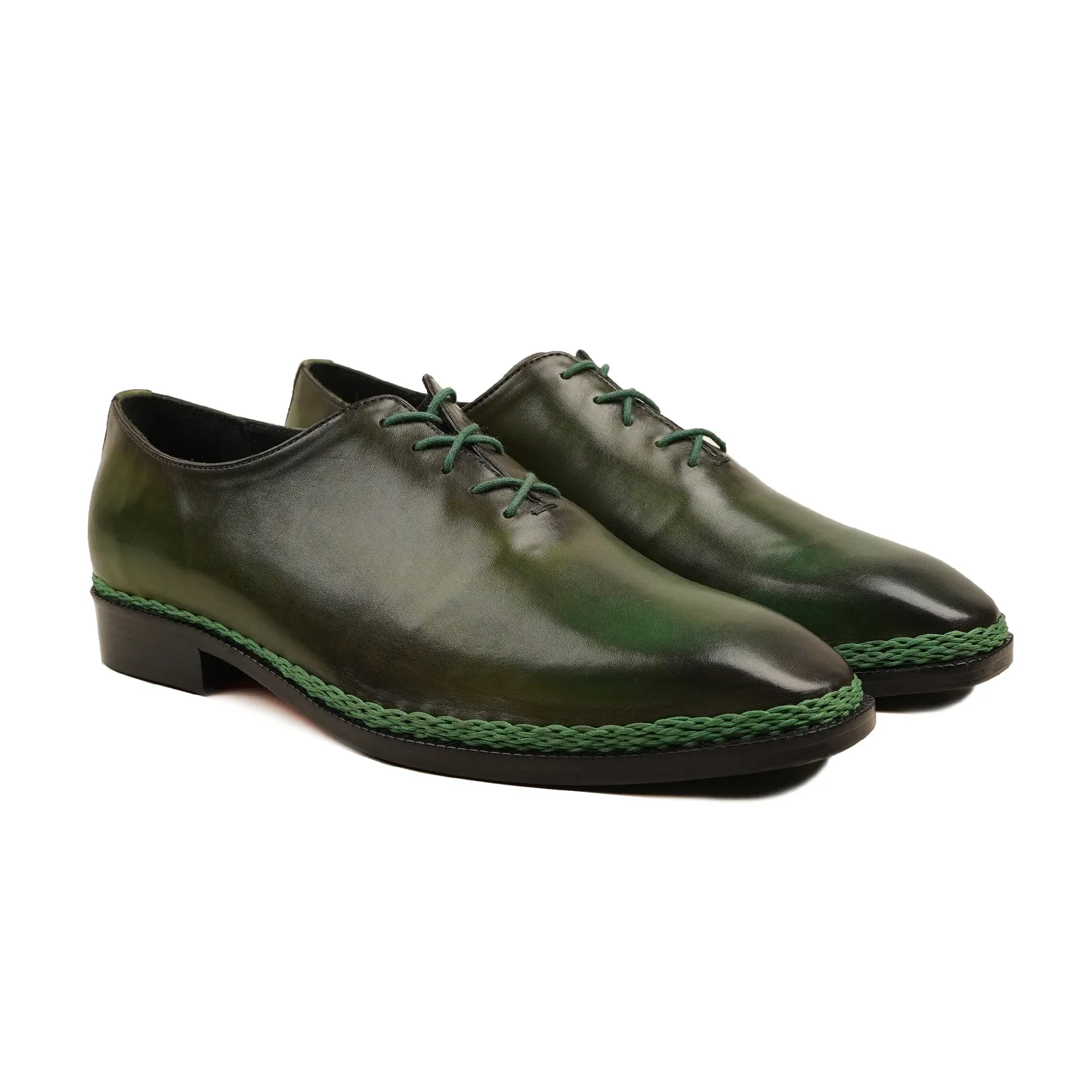 Lieksa - Men's Burnish Green Calf Leather Wholecut Shoe