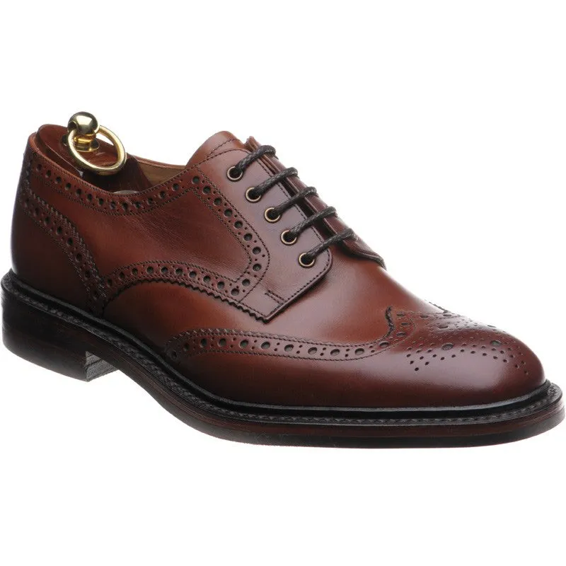 LOAKE Chester Oxford Brogue Calf Shoe - Mahogany