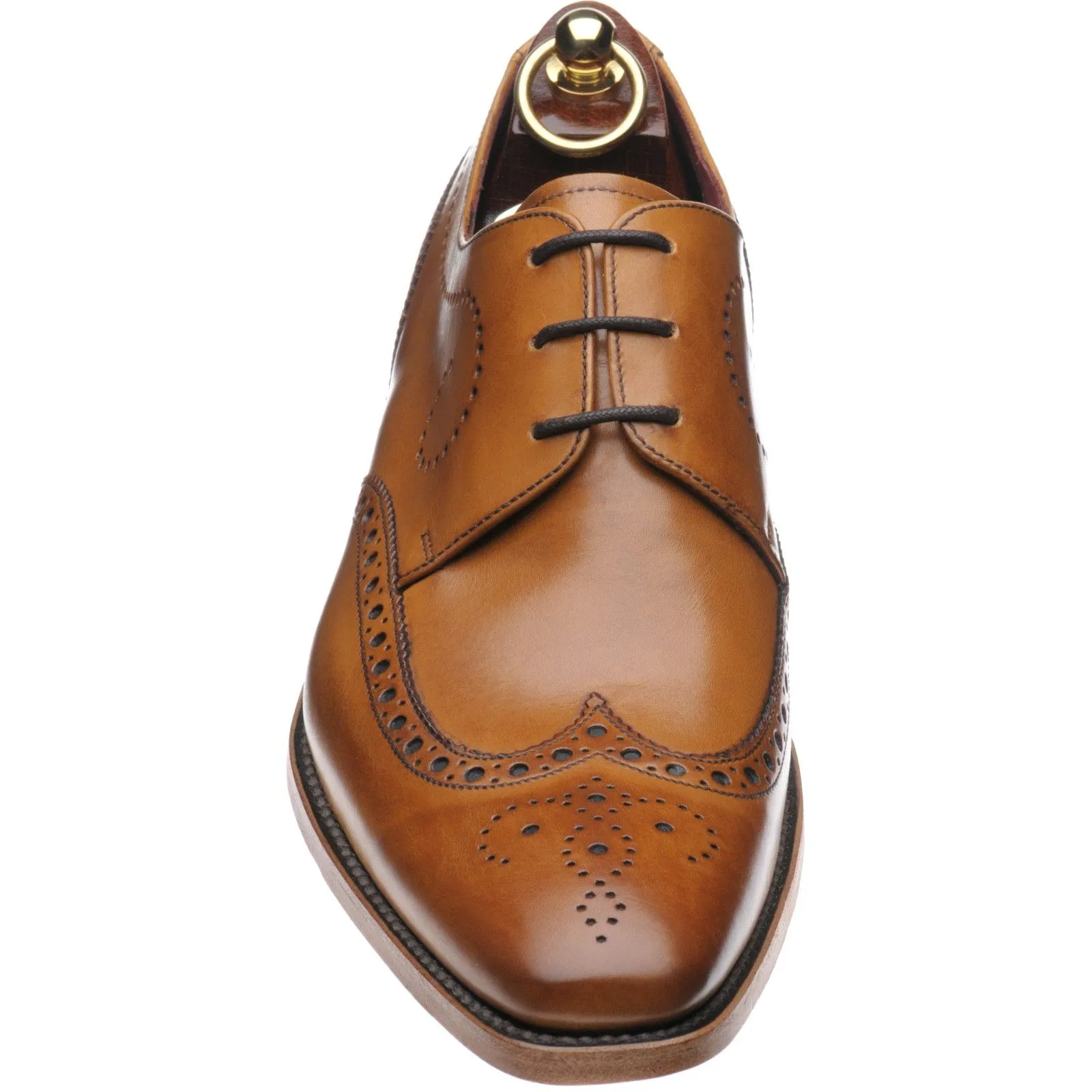 LOAKE Kruger Derby Brogue shoe - Tan Calf