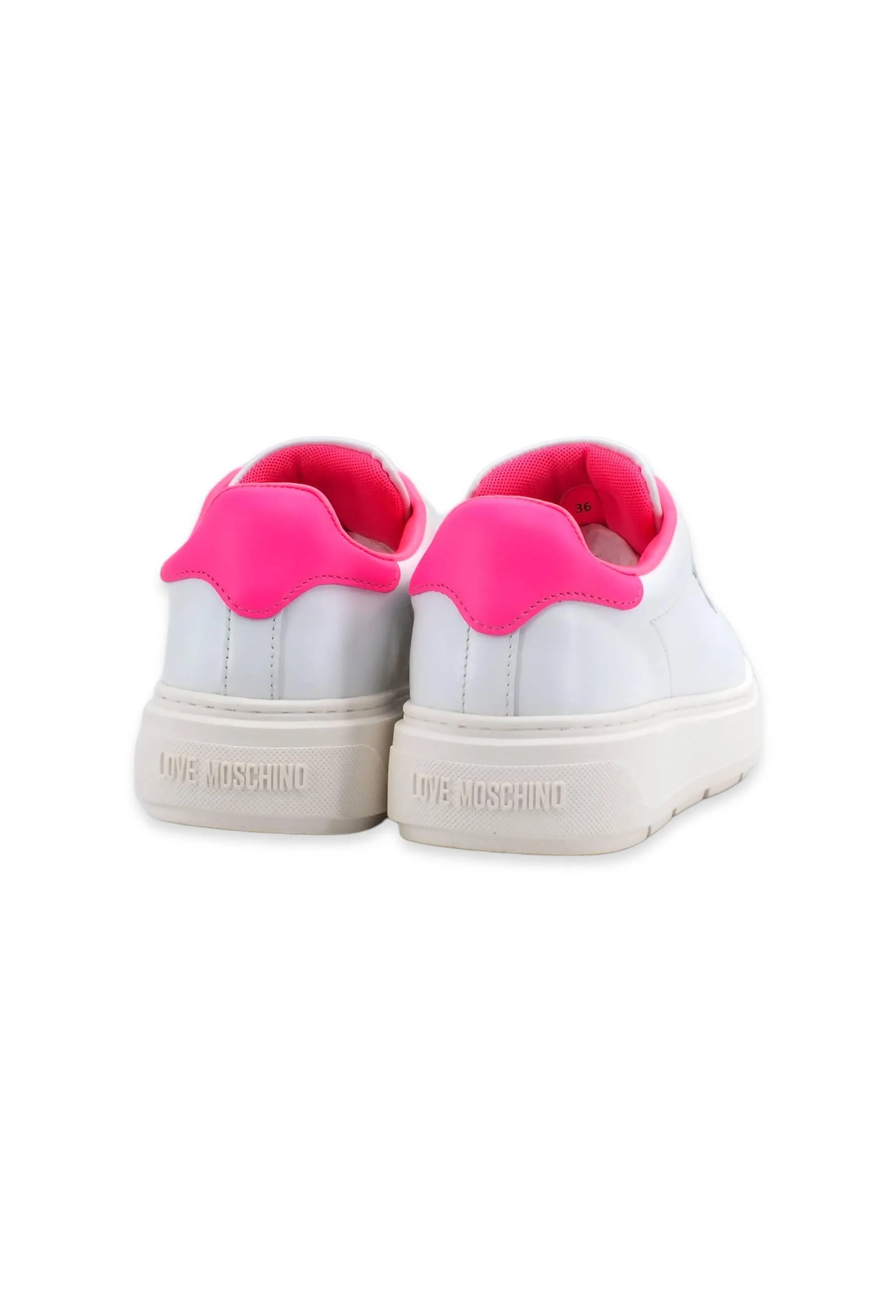 LOVE MOSCHINO Sneaker Donna Bianco Fuxia Fluo JA15374G1GIA410A