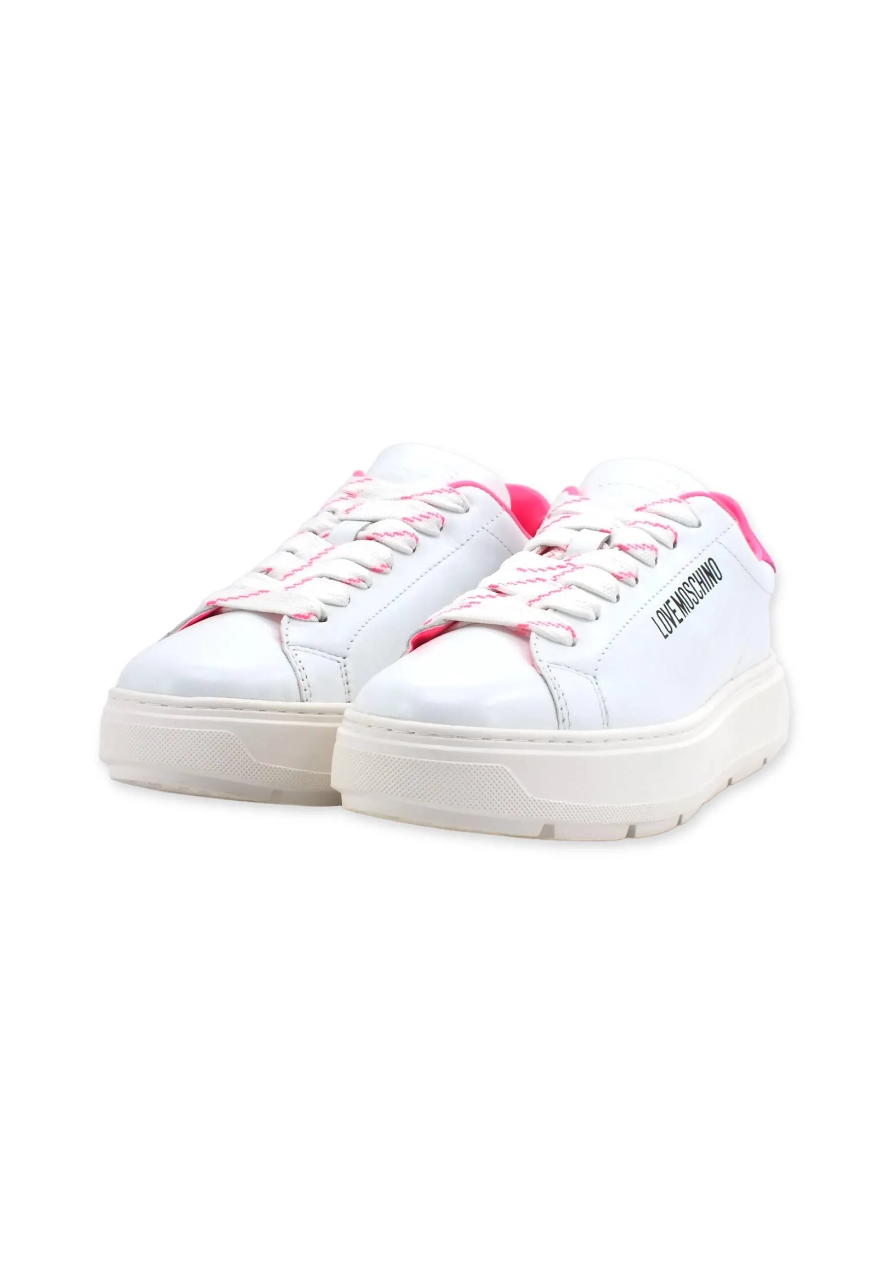 LOVE MOSCHINO Sneaker Donna Bianco Fuxia Fluo JA15374G1GIA410A