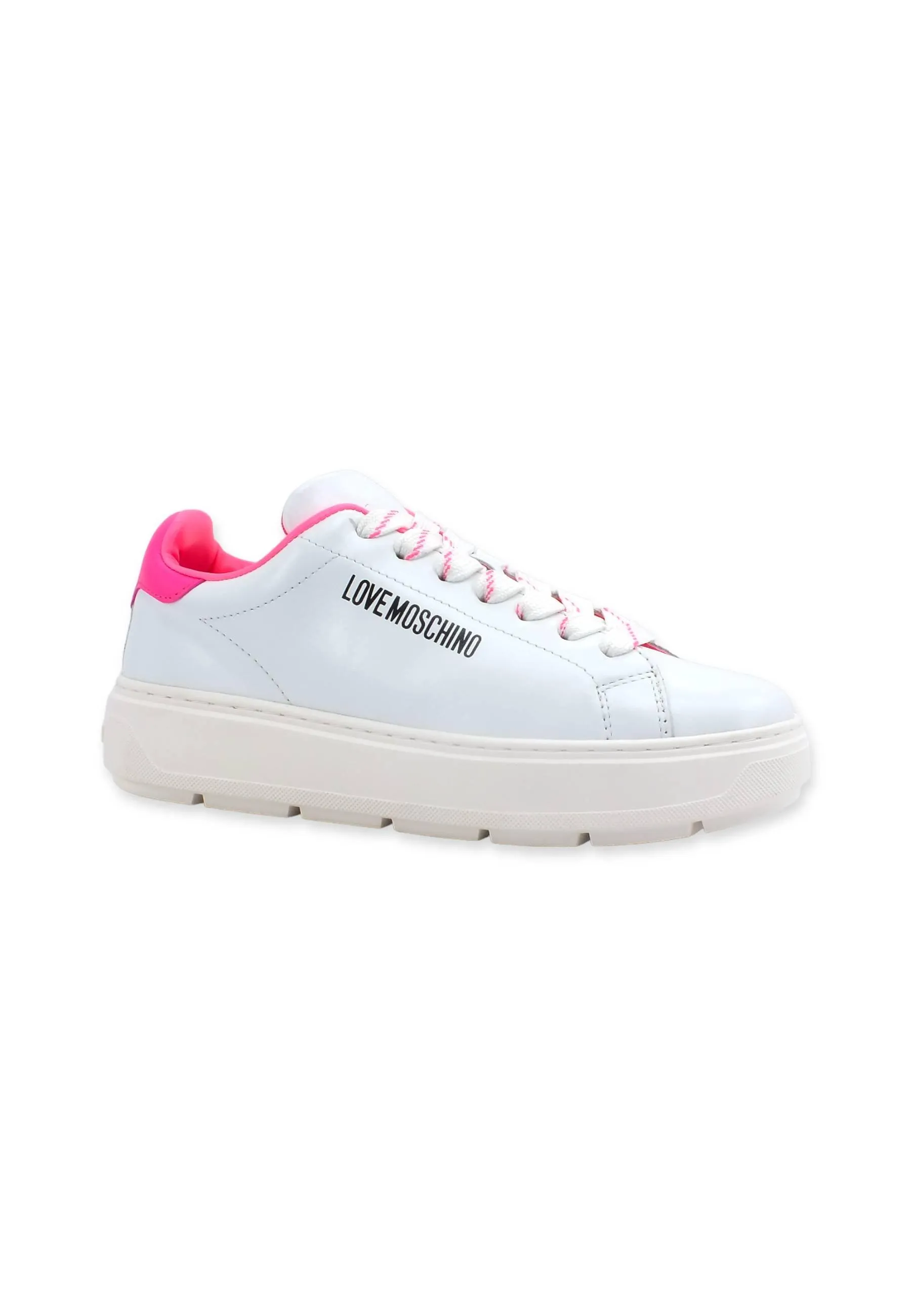 LOVE MOSCHINO Sneaker Donna Bianco Fuxia Fluo JA15374G1GIA410A