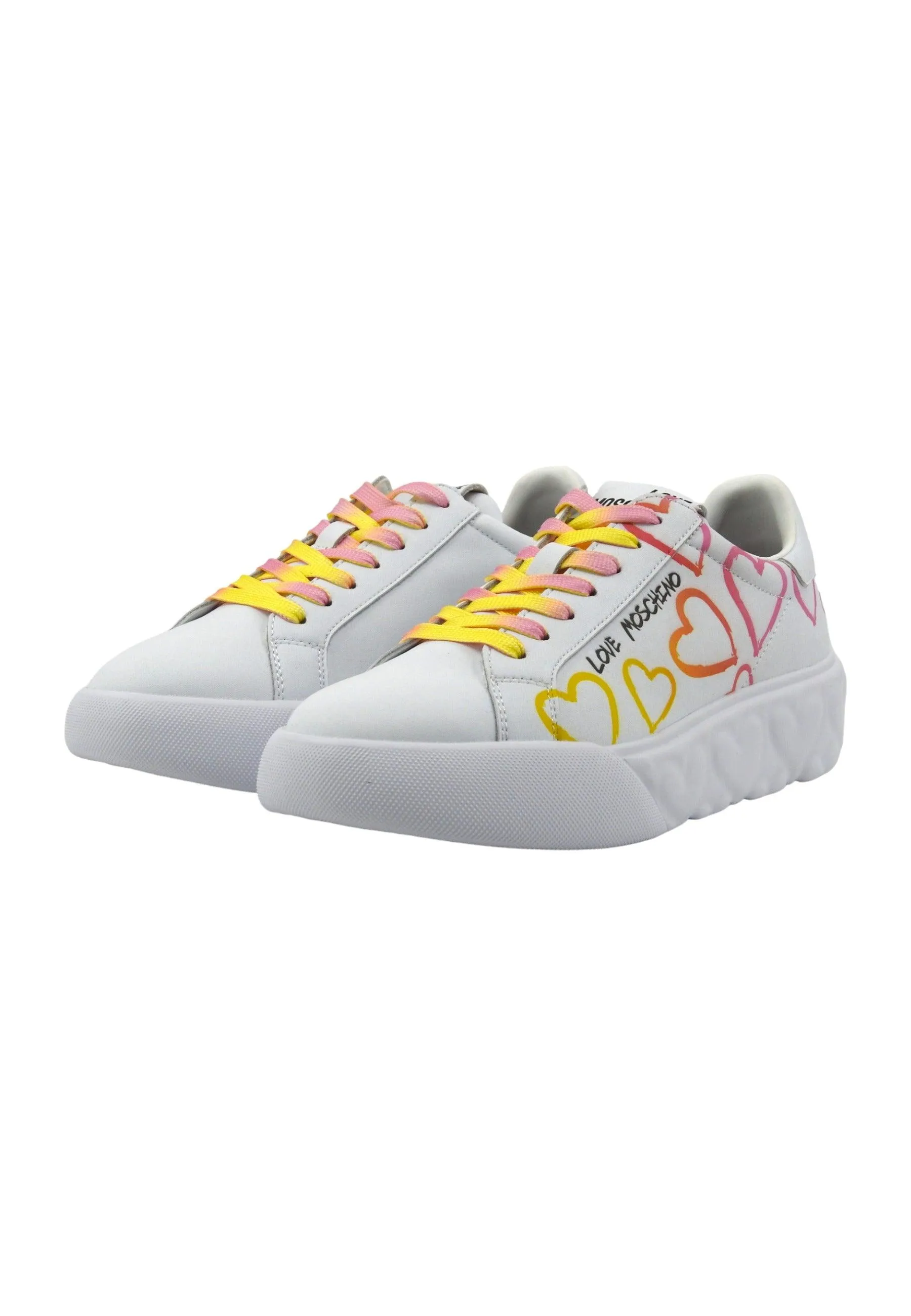 LOVE MOSCHINO Sneaker Donna Bianco Fuxia Multi JA15024G1IIDC10A