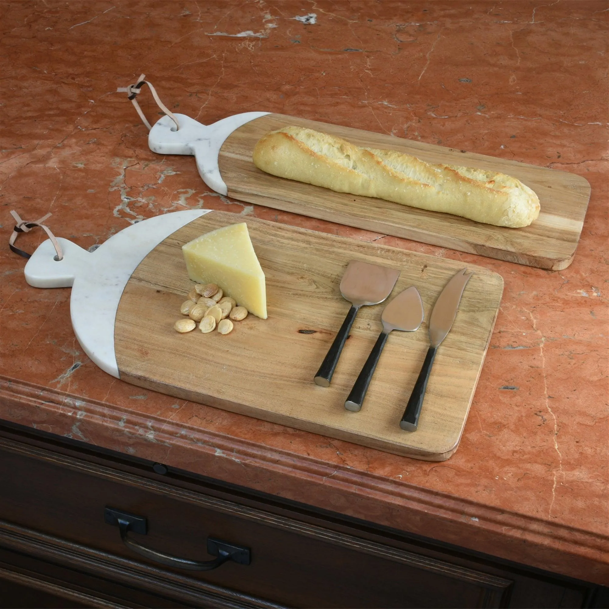 Mercer Cutting Board, Wood & Marble - Long