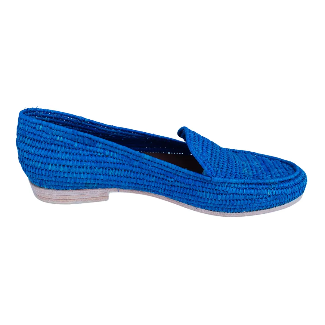 Raffia Loafers (Blue)