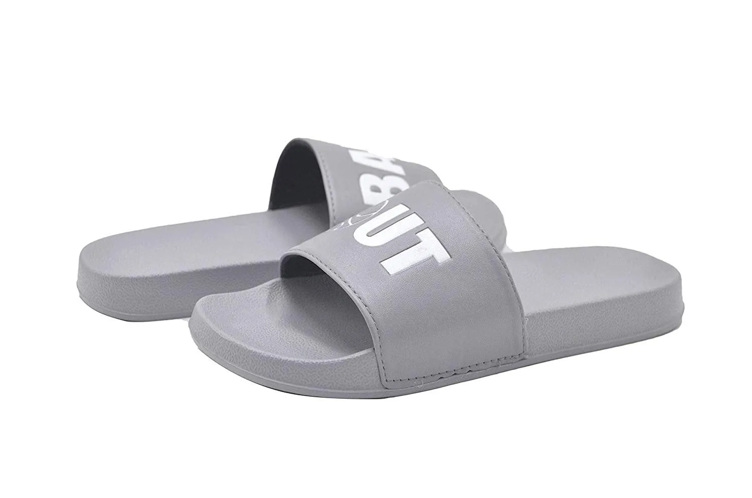 Revo Boys' Slide Sandal Little Kid Slip On Shoe with Printed Slogan