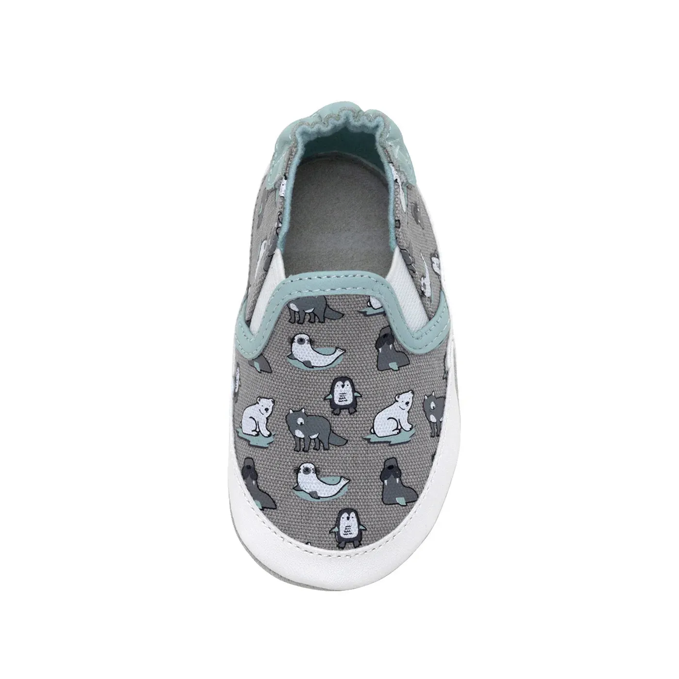 Robeez Grey Arctic Friends Canvas Baby Shoe