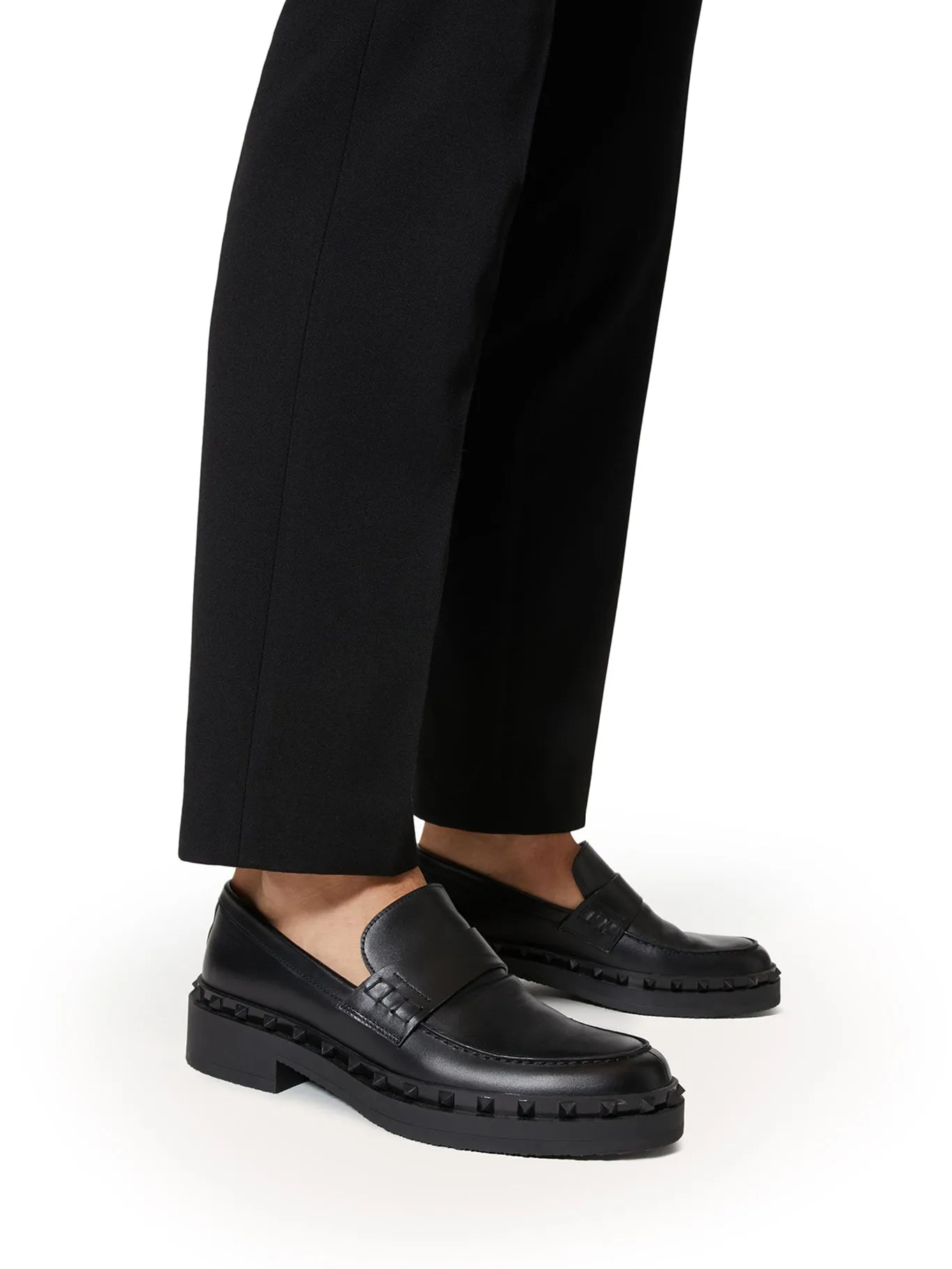 ROCKSTUD M-WAY CALFSKIN LOAFERS