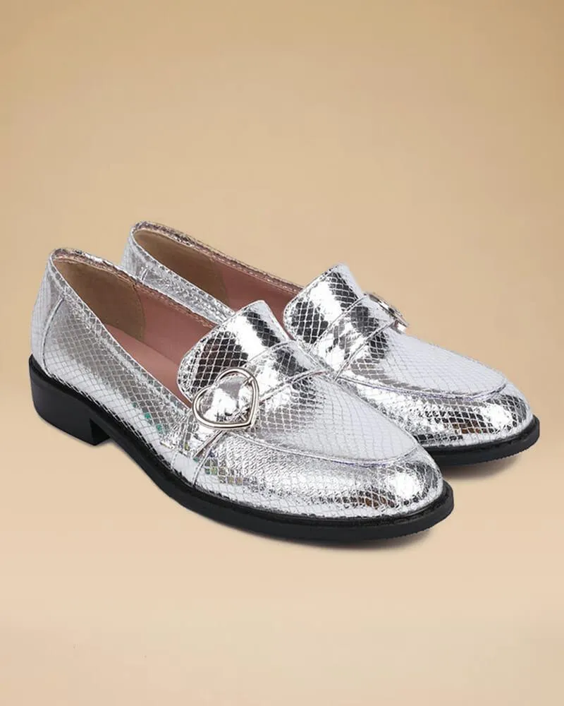 Snake-print British Buckle Loafers