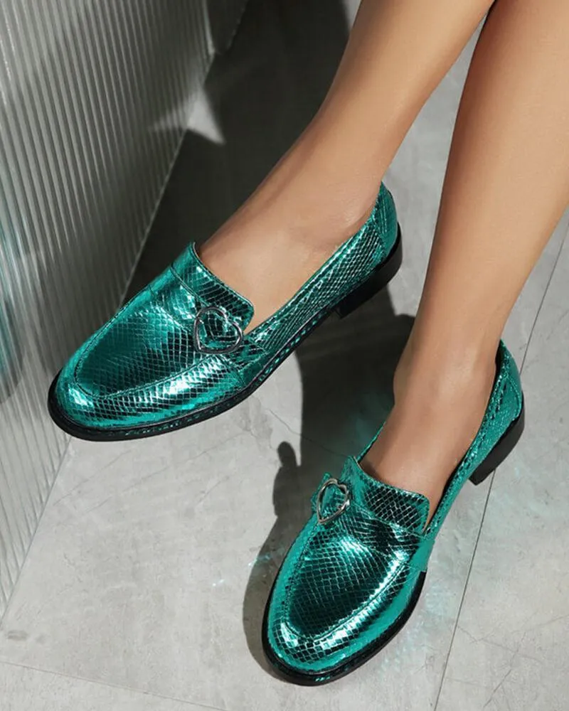 Snake-print British Buckle Loafers