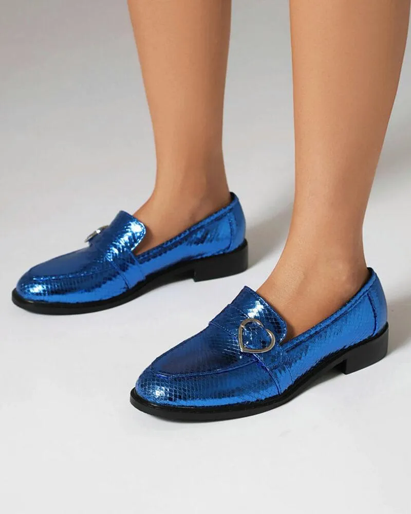 Snake-print British Buckle Loafers