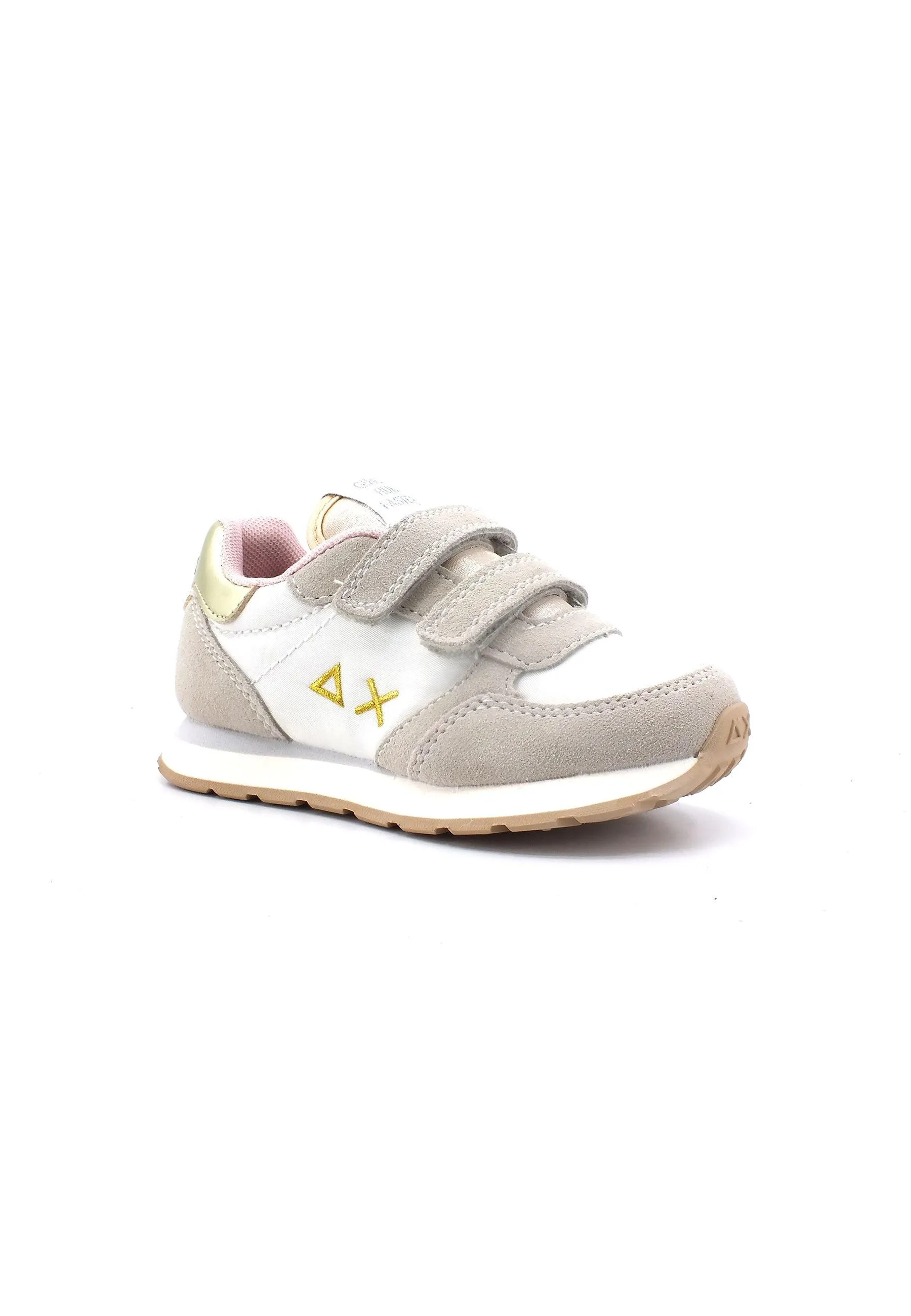 SUN68 Ally Gold Silver Sneaker Bambino Bianco Z33402B