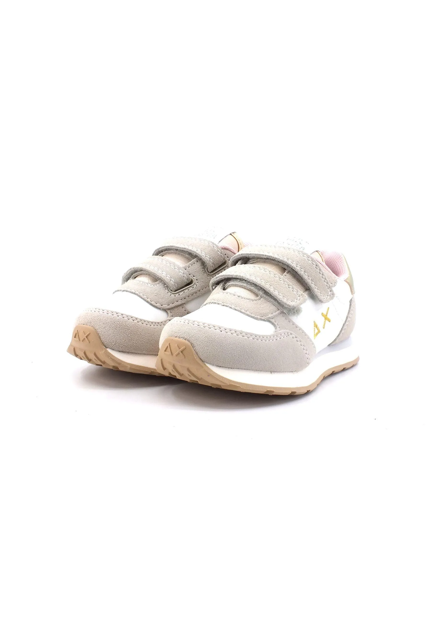 SUN68 Ally Gold Silver Sneaker Bambino Bianco Z33402B