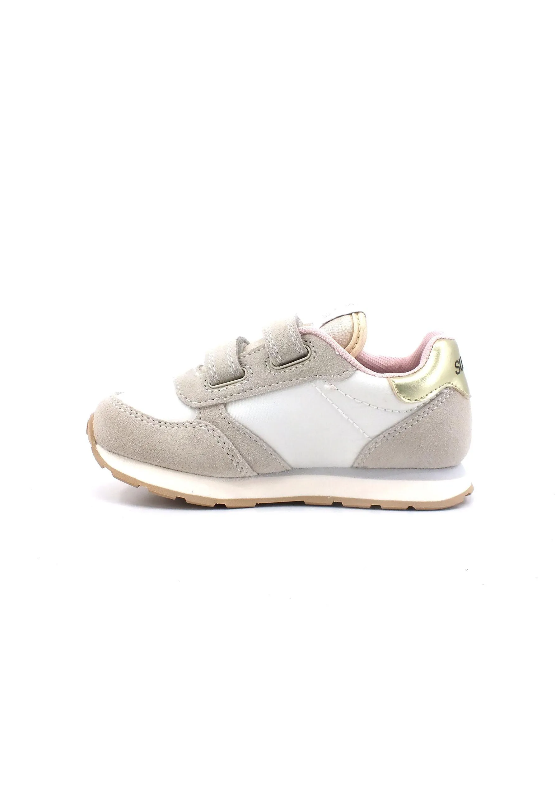 SUN68 Ally Gold Silver Sneaker Bambino Bianco Z33402B